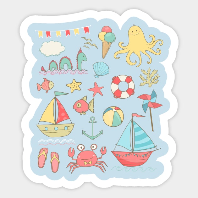 Summer time Sticker by Olya Yatsenko